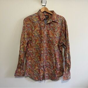 Cremieux Premium Denim Large Sunset Paisley Long Sleeve Woven Shirt
